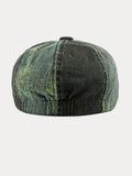 Bicolor Patchwork Washed Cotton Newsboy Cap