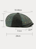 Bicolor Patchwork Washed Cotton Newsboy Cap