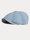 Esthetic Denim Newsboy Cap