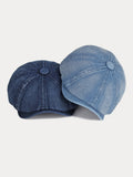 Esthetic Denim Newsboy Cap