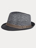 Stylish Woven Straw Fedora Hat