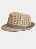 Stylish Woven Straw Fedora Hat