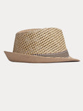 Stylish Woven Straw Fedora Hat