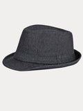 Classic Spring Summer Cotton Denim Fedora Hat