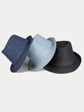 Classic Spring Summer Cotton Denim Fedora Hat