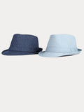 Classic Spring Summer Cotton Denim Fedora Hat