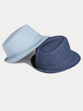 Classic Spring Summer Cotton Denim Fedora Hat