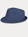 Classic Spring Summer Cotton Denim Fedora Hat