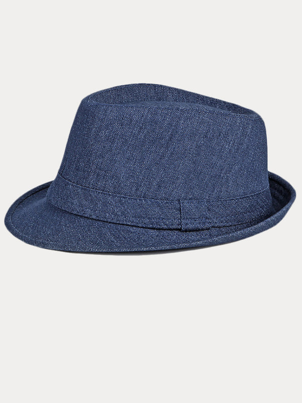 Classic Spring Summer Cotton Denim Fedora Hat