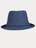 Classic Spring Summer Cotton Denim Fedora Hat