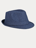 Classic Spring Summer Cotton Denim Fedora Hat