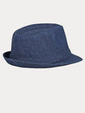 Classic Spring Summer Cotton Denim Fedora Hat
