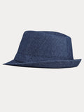Classic Spring Summer Cotton Denim Fedora Hat