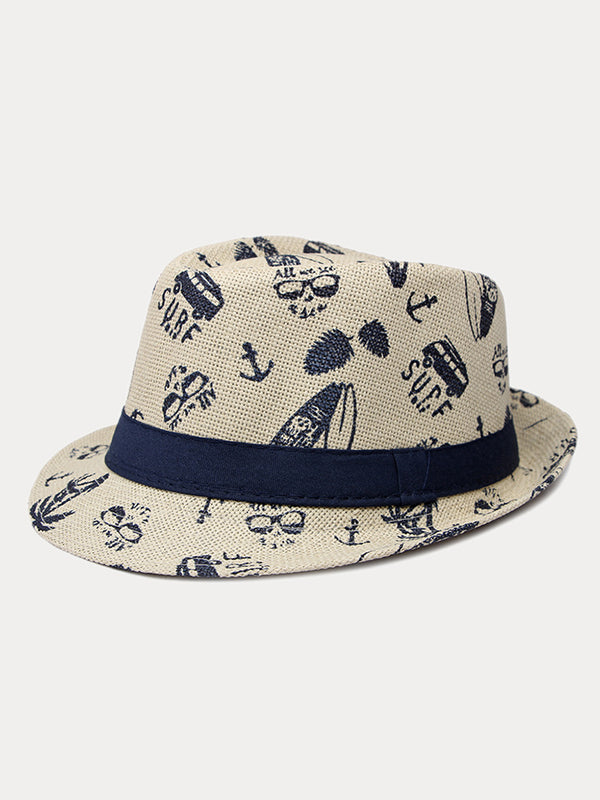 Summer Tropical Print 100% Cotton Fedora Hat