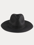 Wide Brim Sun Protection Woven Straw Fedora Hat