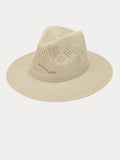 The Classic Linen Straw Flat Brim Fedora
