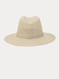 The Classic Linen Straw Flat Brim Fedora