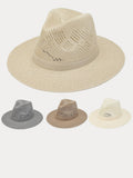 The Classic Linen Straw Flat Brim Fedora