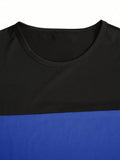 Casual Sporty Colorblock T-Shirt and Shorts Set