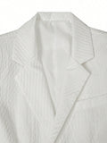 Summer Casual Textured Suit Blazer and Shorts Set