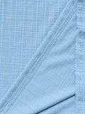 Short Sleeve Three-Button Placket Banded Collar Textured Grid Knit Casual Tee