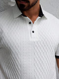 Contrast Trim Cool-Touch Cotton Knit Short Sleeve