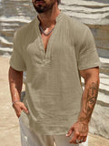Washed Crinkle Textured Casual Beach Tee