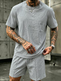 Washed Cotton 2-Piece T-Shirt & Shorts Set