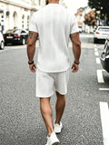 Drawstring Shorts Textured Casual Outfit