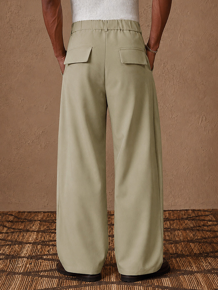 High Waist Loose Casual Suit Pleated Wide Leg Dress Pants