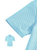 Textured Jacquard Polo Shirt and Shorts 2 Piece Set