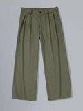Pleated Wide Leg Washed Linen Pants