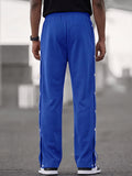 Retro Side Snap Button Wide Leg Track Pants