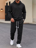 Textured Jacquard Hooded Sweatshirt and Joggers Set