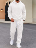 Textured Jacquard Hooded Sweatshirt and Joggers Set