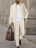 Modern Smart Casual Plaid Zip Jacket and Slim Pants Set