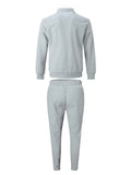 Modern Smart Casual Plaid Zip Jacket and Slim Pants Set