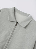 Modern Smart Casual Plaid Zip Jacket and Slim Pants Set