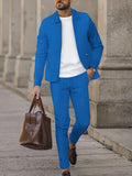 Modern Smart Casual Plaid Zip Jacket and Slim Pants Set