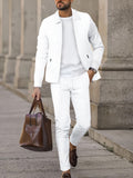Modern Smart Casual Plaid Zip Jacket and Slim Pants Set