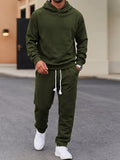 Textured Jacquard Hooded Sweatshirt and Joggers Set