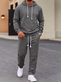 Textured Jacquard Hooded Sweatshirt and Joggers Set