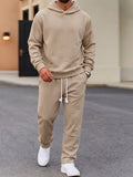 Textured Jacquard Hooded Sweatshirt and Joggers Set
