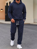 Textured Jacquard Hooded Sweatshirt and Joggers Set