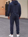 Textured Jacquard Hooded Sweatshirt and Joggers Set