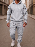 Fleece-Lined Cargo Hooded Tracksuit Set