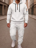 Fleece-Lined Cargo Hooded Tracksuit Set
