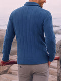 Cable Knit Shawl Collar Button-Up Cardigan