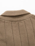 Cable Knit Shawl Collar Button-Up Cardigan