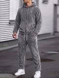 Coral Fleece Hooded 2-Piece Lounge Set
